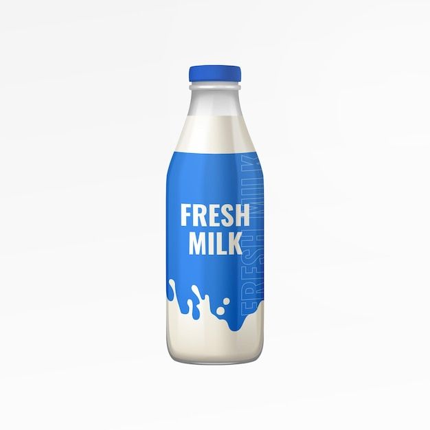 Ice-cold glass bottle of milk beside a checkered racing flag