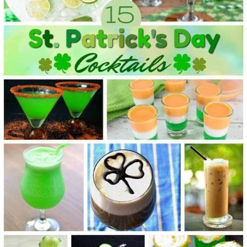 Over 15 Festive St. Patrick's Day Drinks Cocktail Recipe Roundup featuring delicious green drinks