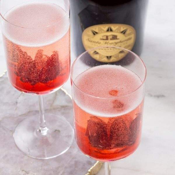 Sparkling Hibiscus Superiore Cocktail | Champagne and Coconuts