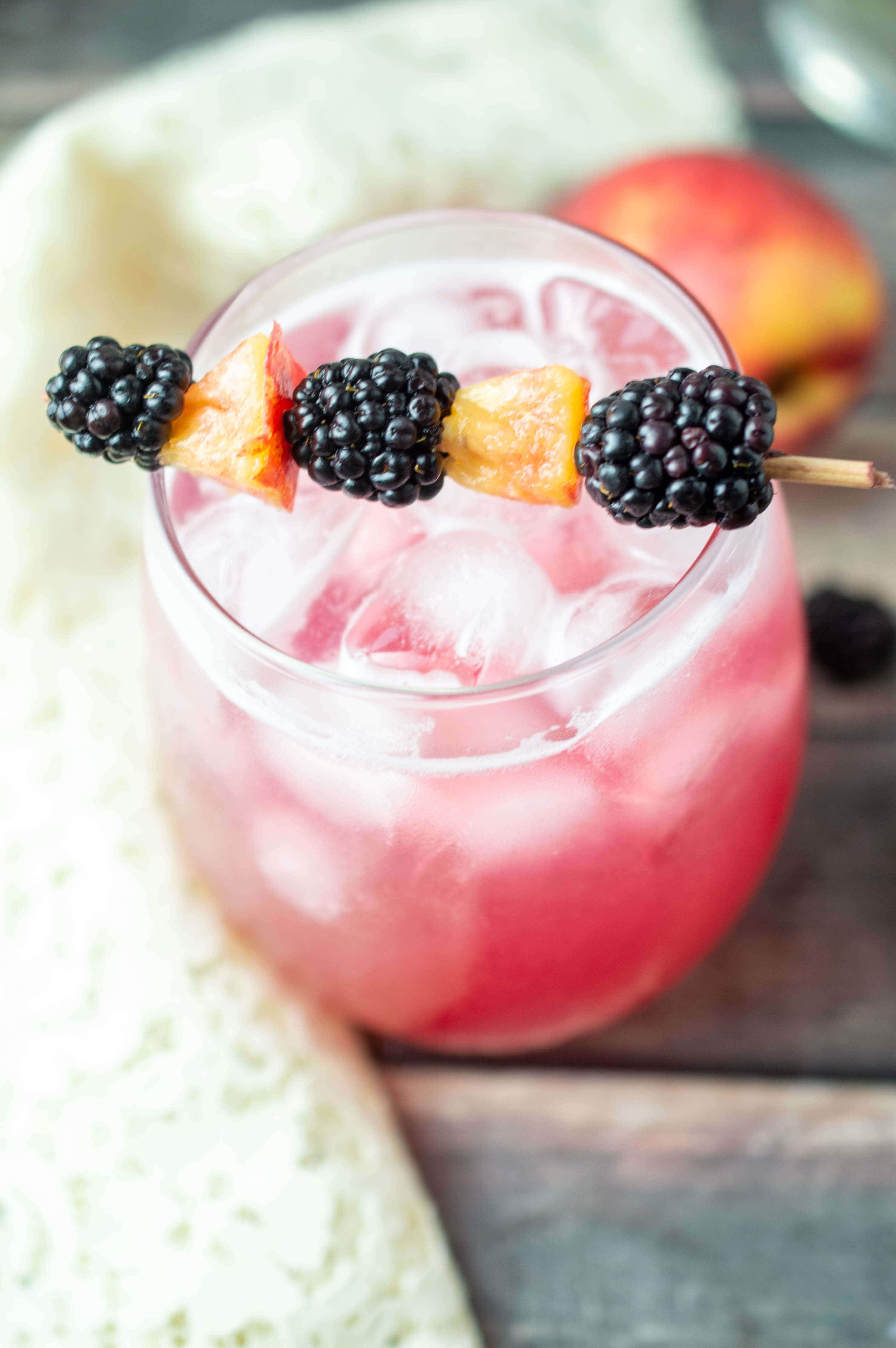 Blackberry Peach Vodka Cocktail Champagne and Coconuts