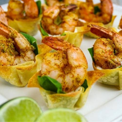 Cajun Appetizer: Spicy Shrimp Wonton Cups | Champagne and Coconuts