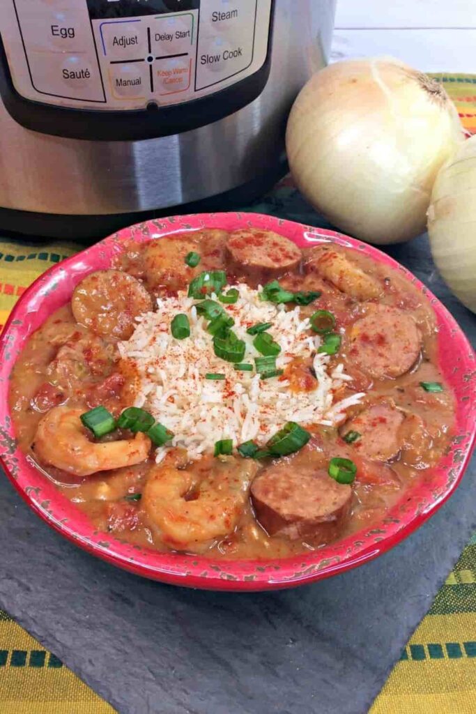 Instant Pot Rotisserie Chicken Gumbo Soup - DadCooksDinner