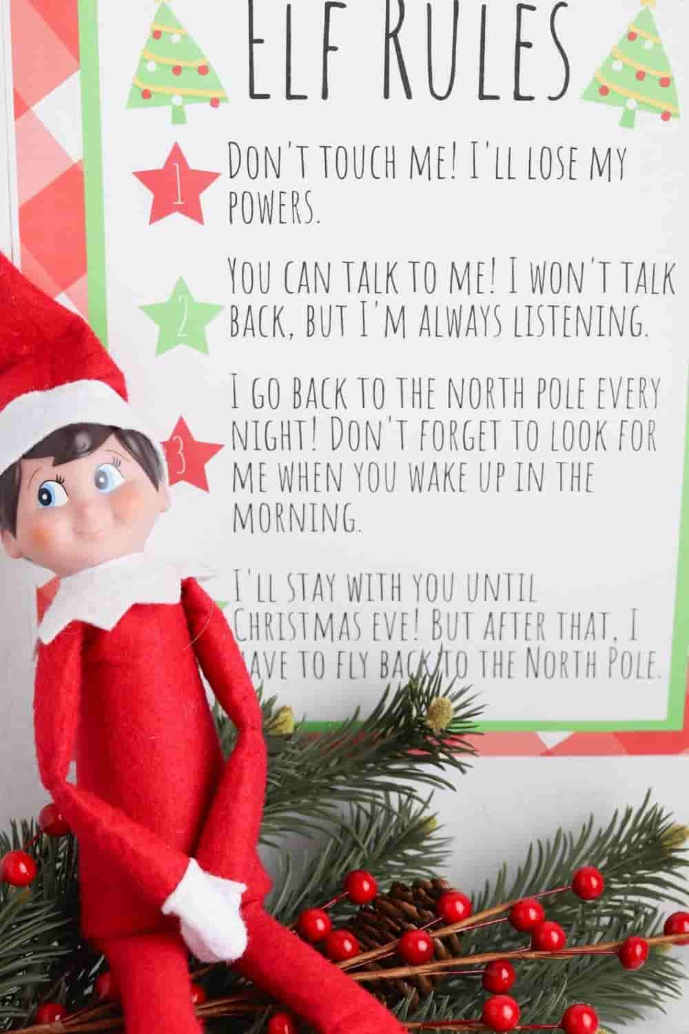 Elf on the Shelf Rules Free Printable Champagne and Coconuts